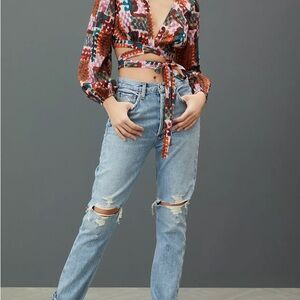Agolde Riley Blitz High-Rose Straight Jeans